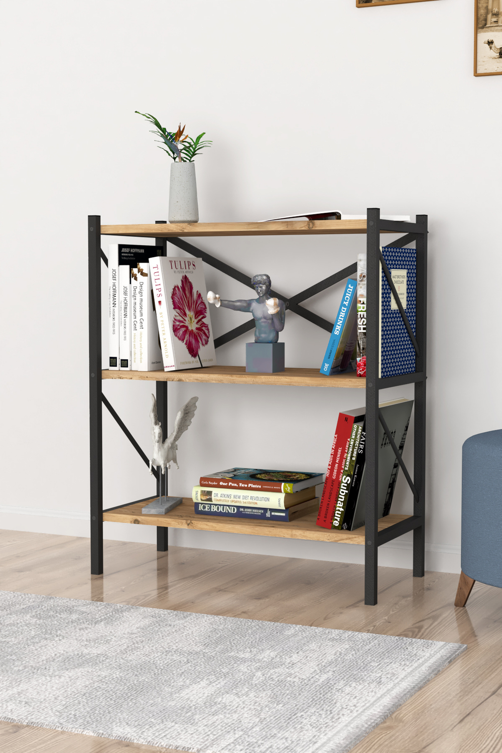 Стеллаж 3 полки 90х66 - сосна