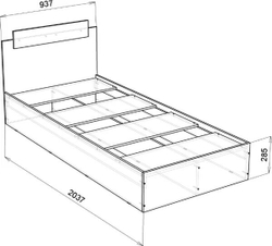Кровать Луиза, спальное место 90х200, ЛДСП