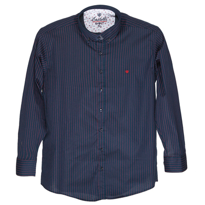 Рубашка  большая с рисунком в полоску с длинным рукавом