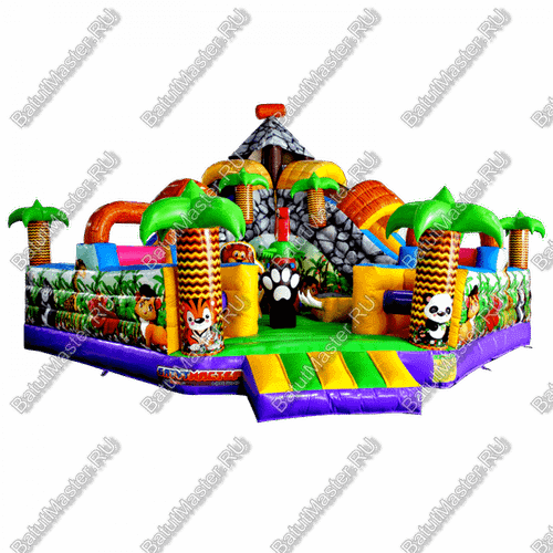 Надувной батут "В гостях у зебры" размер 7*7*4 м