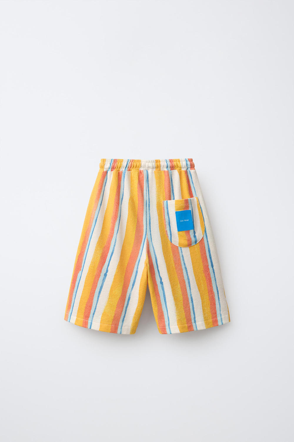 ZARA ПОЛОСАТЫЕ ШОРТЫ В СТИЛЕ «ТЕРРИ» CLARA CEBRIAN ©, ОРАНЖЕВЫЙ