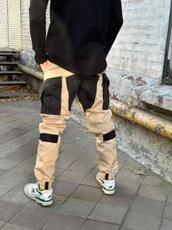 Джоггеры НПОГП Тактик 2 Бежевый / Чёрный рип-стоп