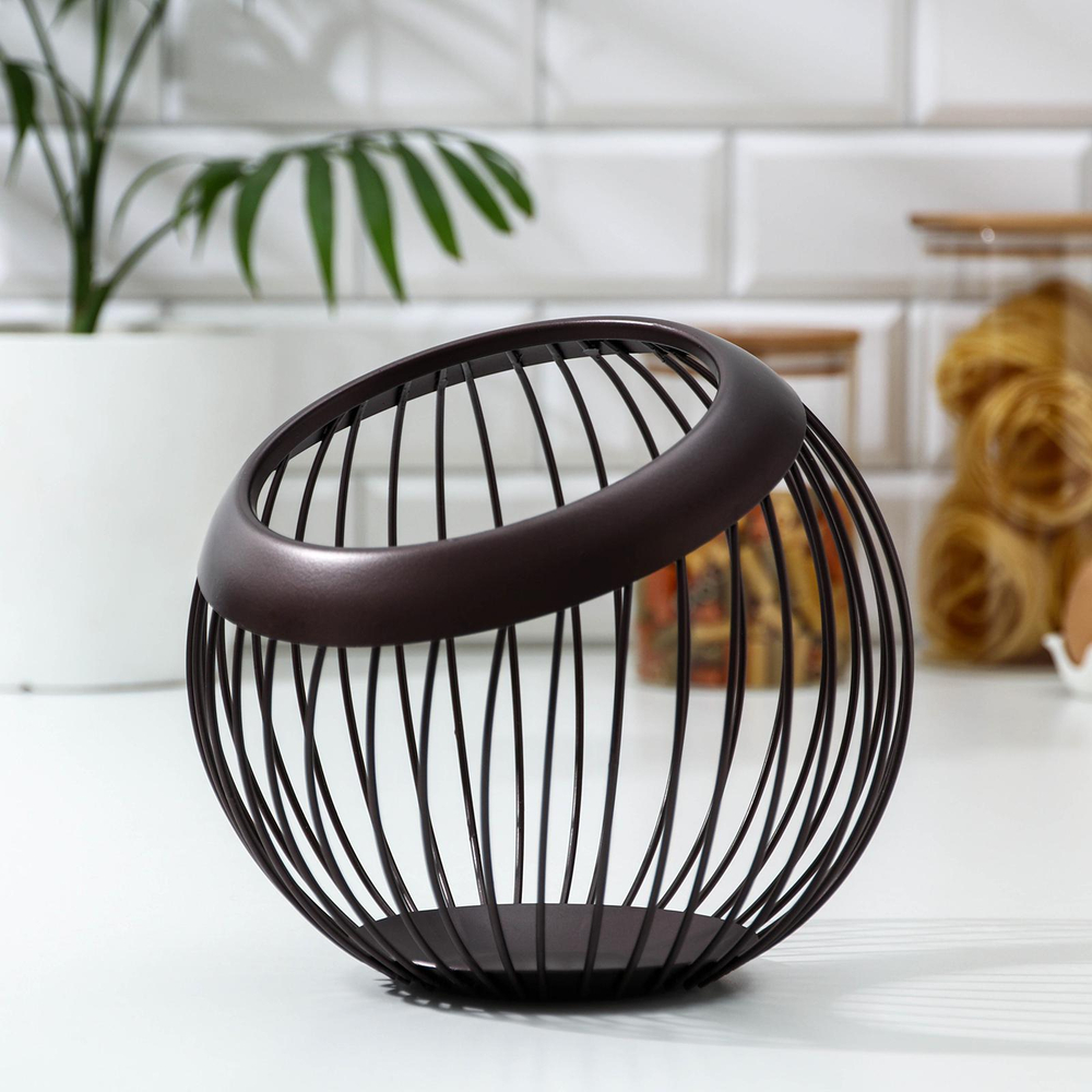 Ваза для фруктов  20х20х19 см (коричневый)