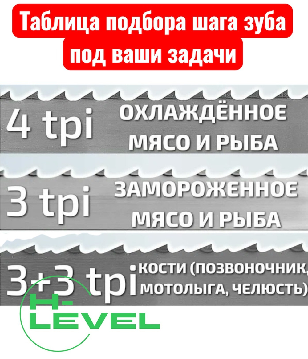 Полотно ленточное для резки мяса 16х0,56х2580 мм 4 tpi для пилы HURAKAN HKN-SE/2580