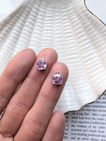 Подвеска квадратная с розовым фианитом, 7мм