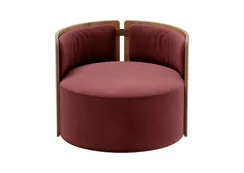 Кресло крутящееся Lagom 800 (бордовый FiberGuard, натуральный дуб)