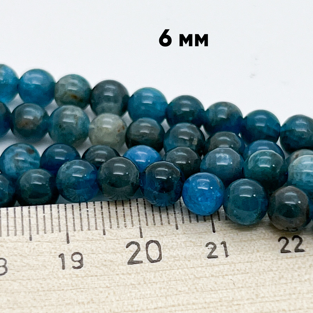 Бусины Апатит, диаметр 6-6,3 мм, цена за 31-32 шт (1/2 нити)