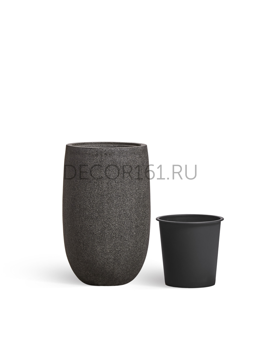 Кашпо TREEZ Effectory Stone Высокая чаша Тёмно-серый камень в-62, д-40 см 41.33-01-24-118-GR-62