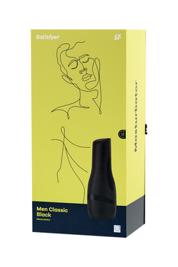 Мастурбатор нереалистичный Satisfyer Men Classic, TPE, чёрный, 25,4 см
