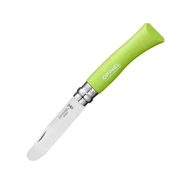Складной нож Opinel №7 My First Opinel, зеленый, блистер c клинком из стали Sandvik™ 12С27, рукоять дерево (Бук)