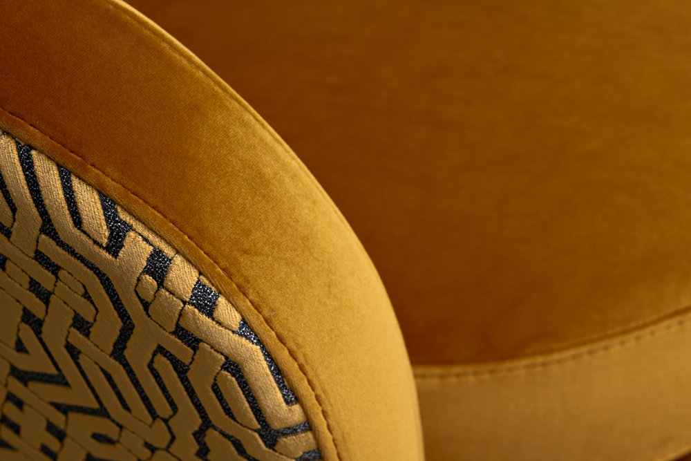 Кресло вращающееся велюровое 76х76х76см Garda Decor бронзовое