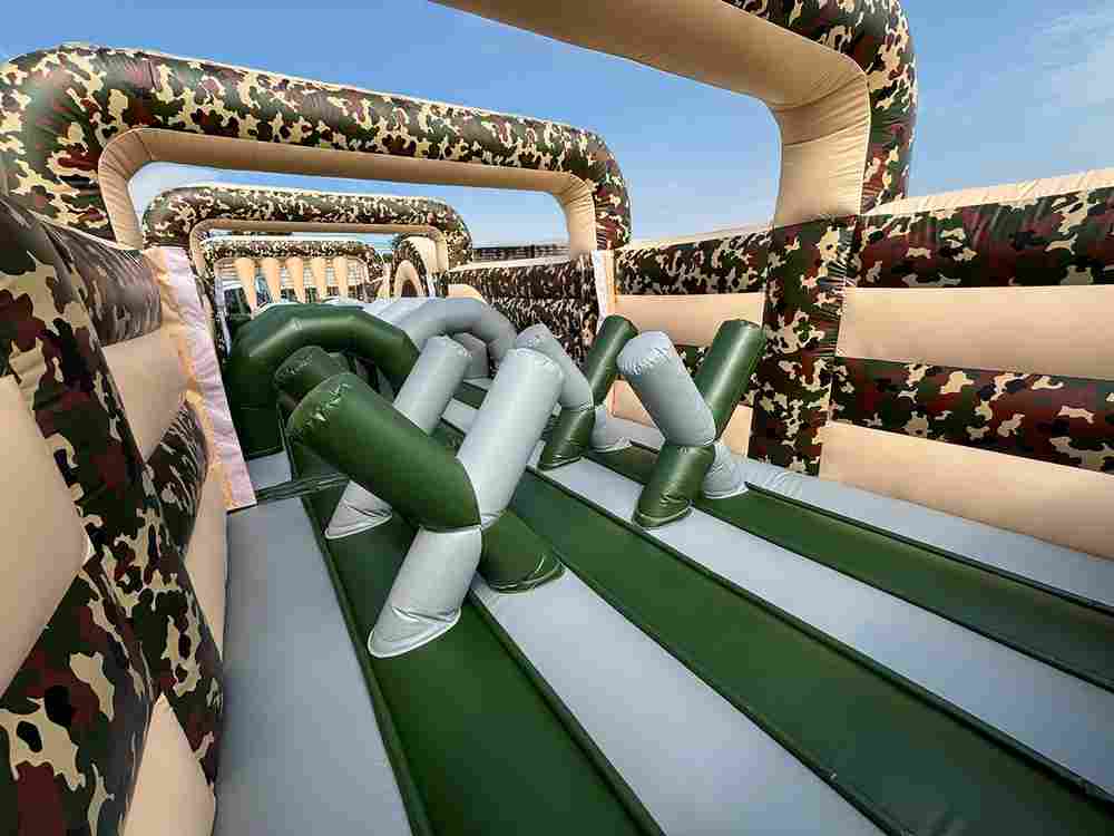 Надувная полоса препятствий «Патриот», 4 блока, 22х4х5 м