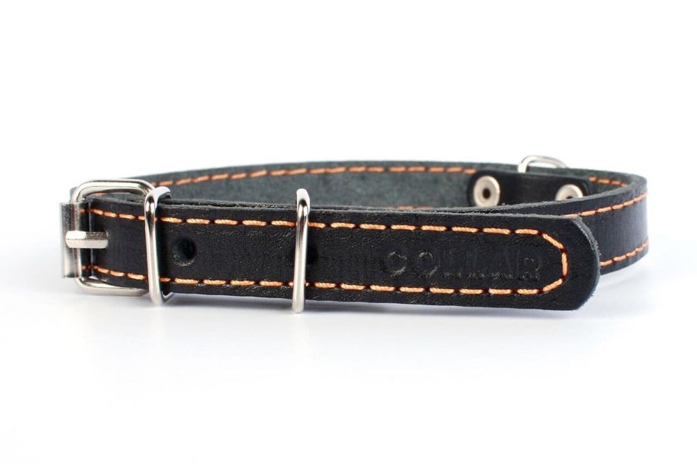 Ошейник одинарный (ширина 14мм, длина 27-35 см) черный Collar 00031