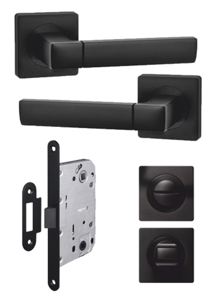 Фурнитура для межкомнатных дверей с замком и фиксатором FUSION