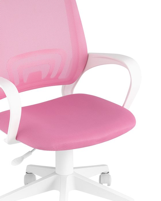 Кресло офисное TopChairs ST-BASIC-W розовый крестовина пластик белый Stool Group