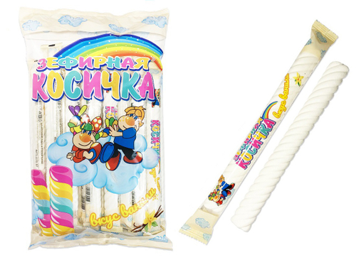 Маршмеллоу "Зефирная косичка" ваниль 10*24шт 18г