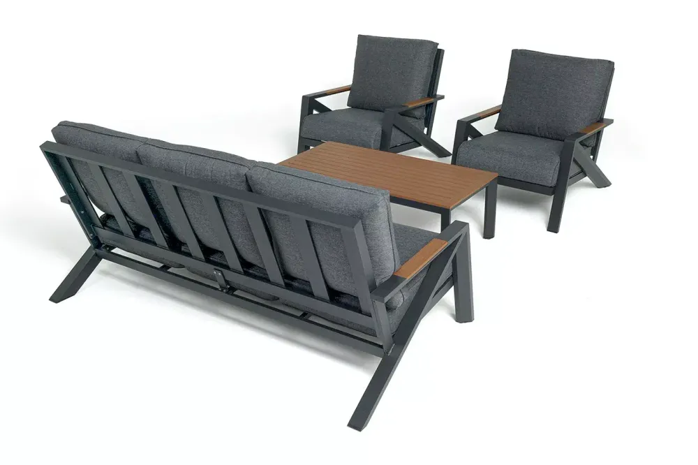 "Лотос" лаунж-зона 5-местная из алюминия, цвет темно-серый