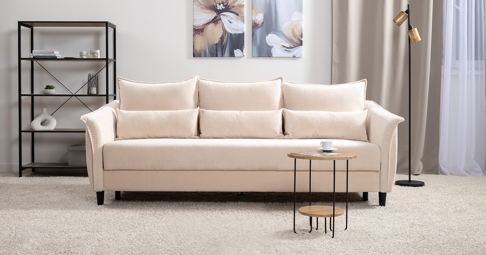 Берта диван-кровать (молочный)