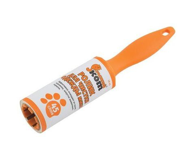 Ролик для чистки одежды мини LR-45, 45 слоев, размер блока 7,5х2,1см, Рыжий Кот