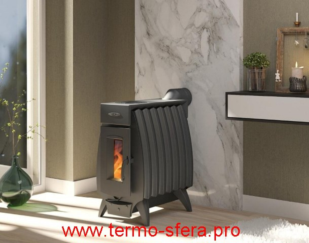 Отопительно-варочная с теплообменником Огонь-Батарея 5Б Антрацит