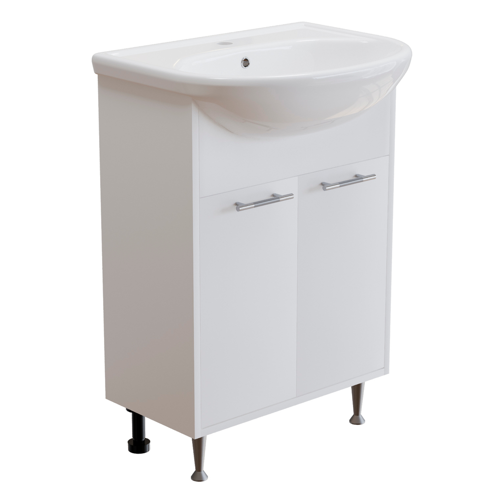 Тумба д/ванной "АлАн-60" белый 2 створки  под раковину Уют-60 (Rosa) (ЛДСП) (разбор)