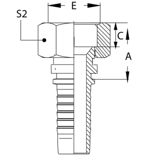 Фитинг DN 10 DKI (Г) 20x1.5 (90) (накидная гайка)