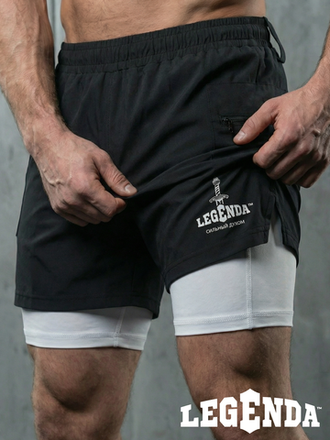 Шорты двойные спортивные