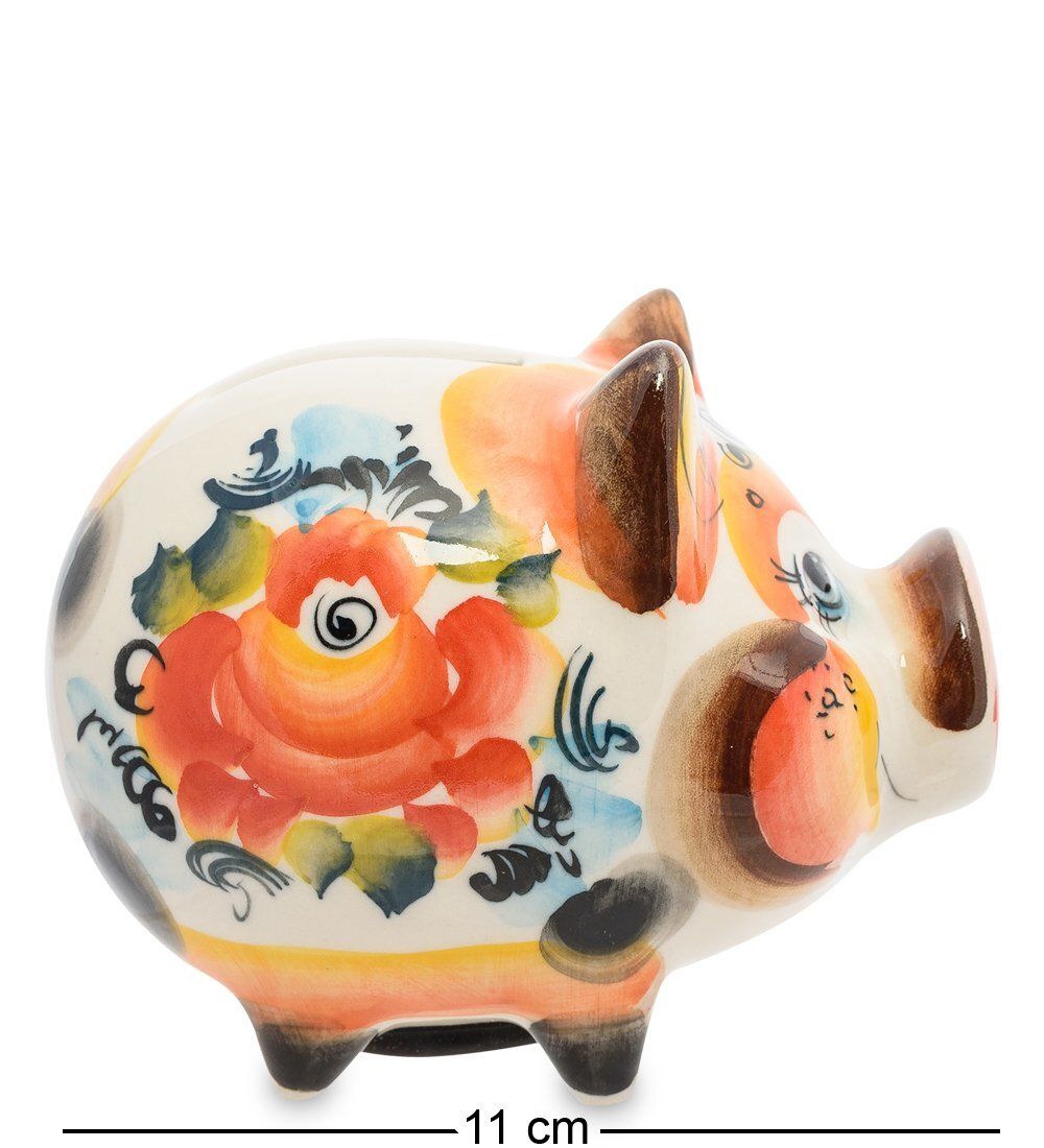 ГЛ- 451 Копилка «Свинья» цв. (Гжельский фарфор