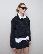 Куртка утепленная из искусственной замши черный