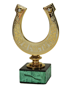 Сувенир подкова "На удачу" с малахитом