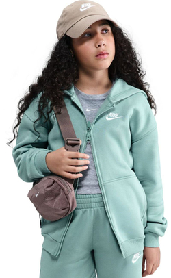 Детская теннисная куртка Nike Kids Sportswear Club Fleece Oversized Full Zip - cannon/white