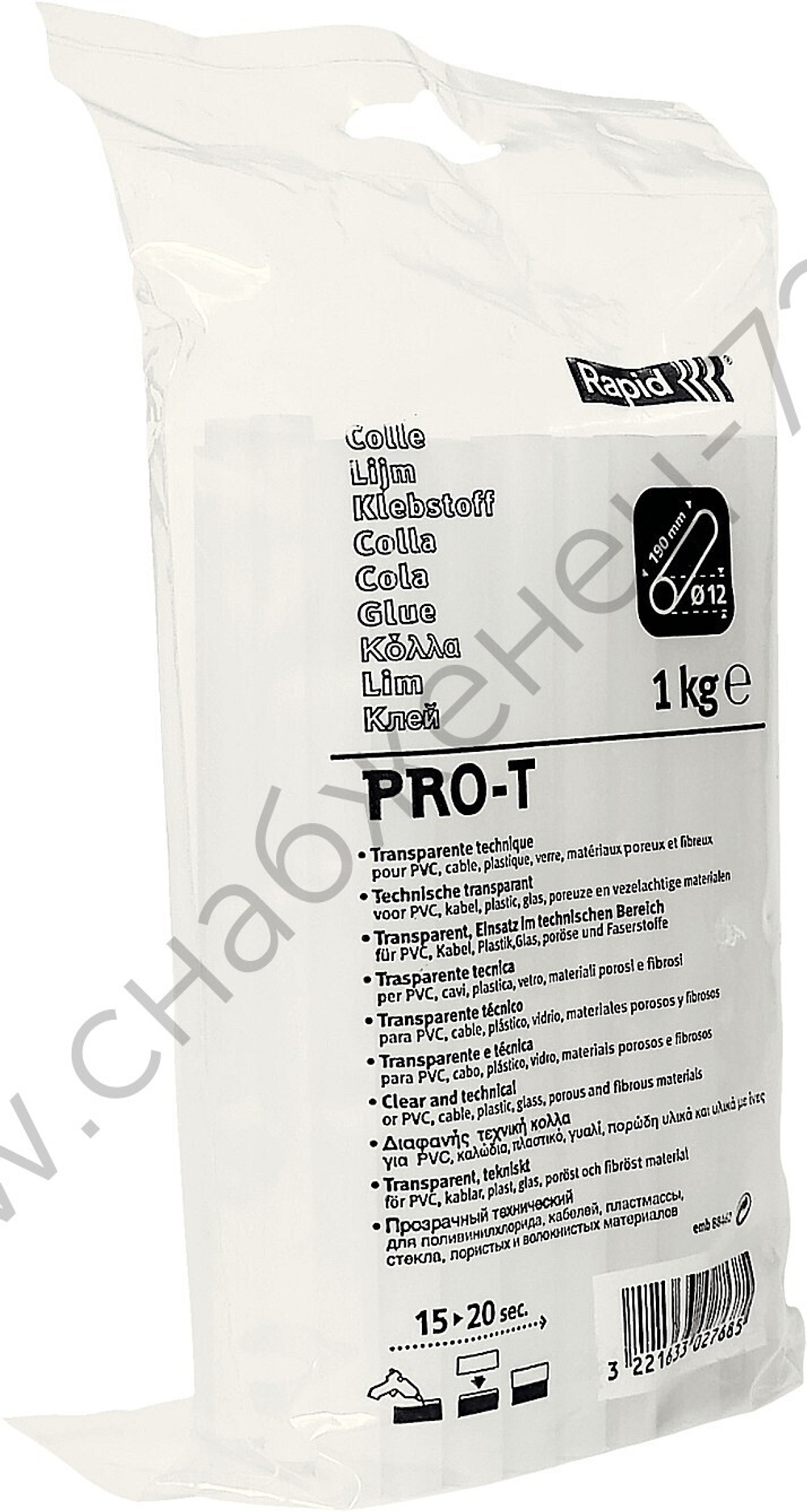 RAPID 12х190 мм, Профессиональный универсальный клеевой стержень (40302768)