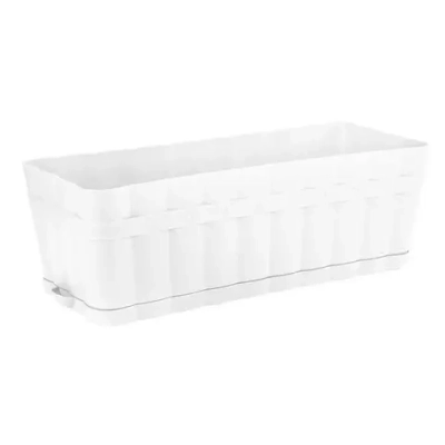 Ящик для цветов Изюминка 12л с поддоном (белый) (комплект 14 шт)