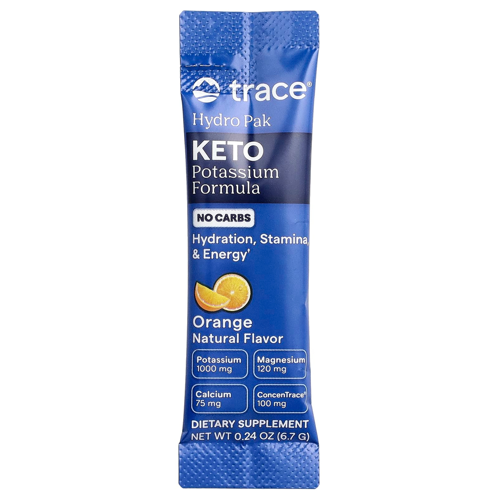 Trace, Hydro Pak Keto, со вкусом апельсина, 30 стик-пакетов по 6,7 г (0,24 унции)