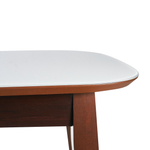 Стол Турин 1,9, орех темный + белое глянцевое стекло