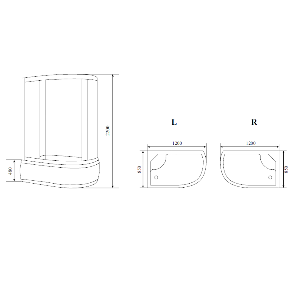 Душевая кабина TIMO Standart T-5520 L