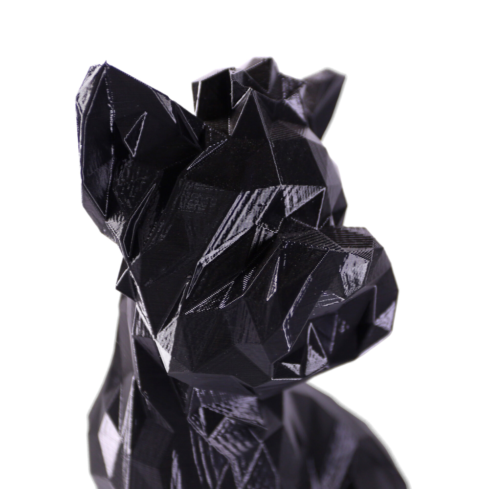 Статуэтка собаки породы Йорк (York dog) полигональная 260мм, черный