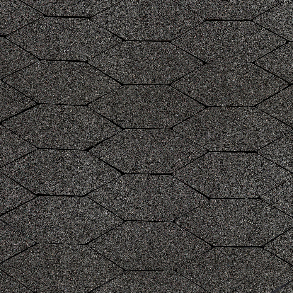 Тротуарная плитка СКОШЕННЫЙ ШЕСТИУГОЛЬНИК Б.1.ШГ.6 100х100х100х60мм Стандарт Черный