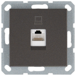 Интернет-розетка RJ45 с накладкой, цвет Мокко