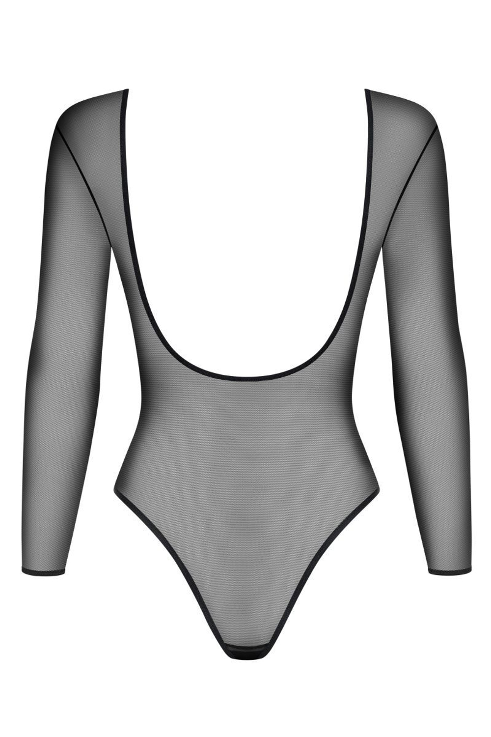 Пикантное прозрачное боди с вырезом на спине (Размер: L-XL) (Цвет: черный)