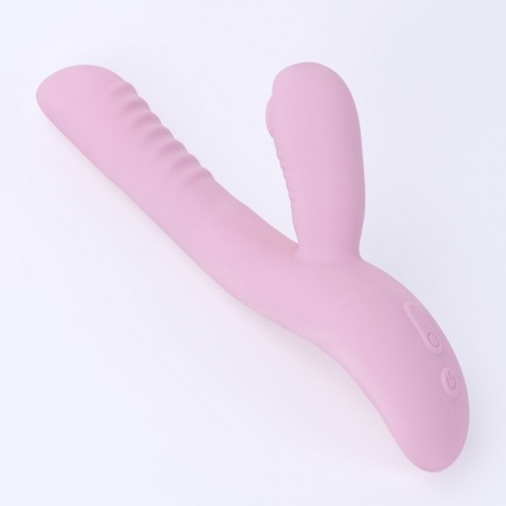 Вибратор Selove Caress с клиторальной стимуляцией, розовый