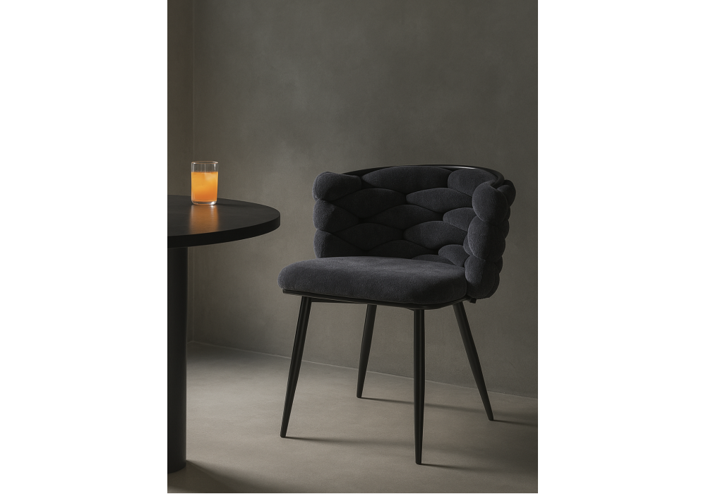 Стул на металлокаркасе Woodville на металлокаркасе Rendi gray-blue, black, ножки черные