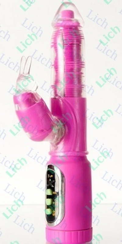 Розовый многопрограммный вибратор с клиторальным стимулятором