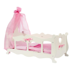 Кроватка (колыбелька) с постельным бельем и балдахином белая (Diamond princess)