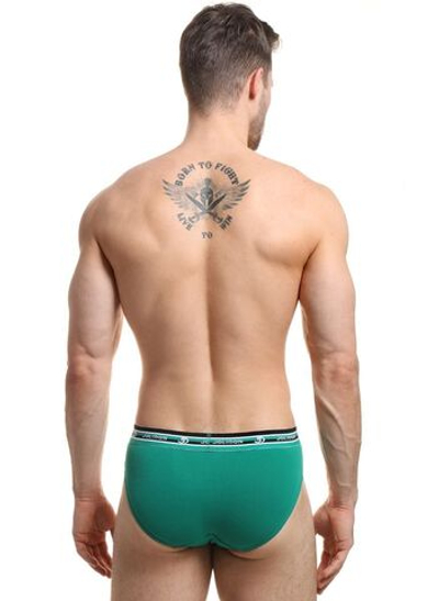 Мужские трусы-слипы с широкой резинкой в спортивном стиле (Размер: S) (Цвет: зеленый)