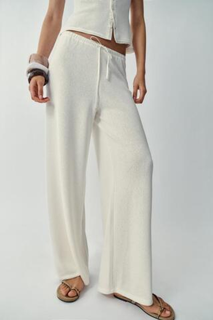 ZARA БРЮКИ В СТИЛЕ РУСТИК, ЭКРЮ