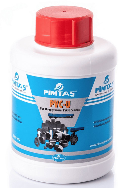 Клей для ПВХ труб с кисточкой, прозрачный PIMTAS, Турция