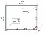Душевой уголок BelBagno UNO 195-AH-2-100/80 стекло прозрачное