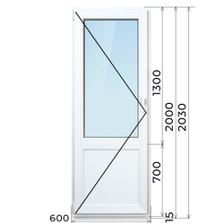 Дверь из ПВХ 2000 х 600