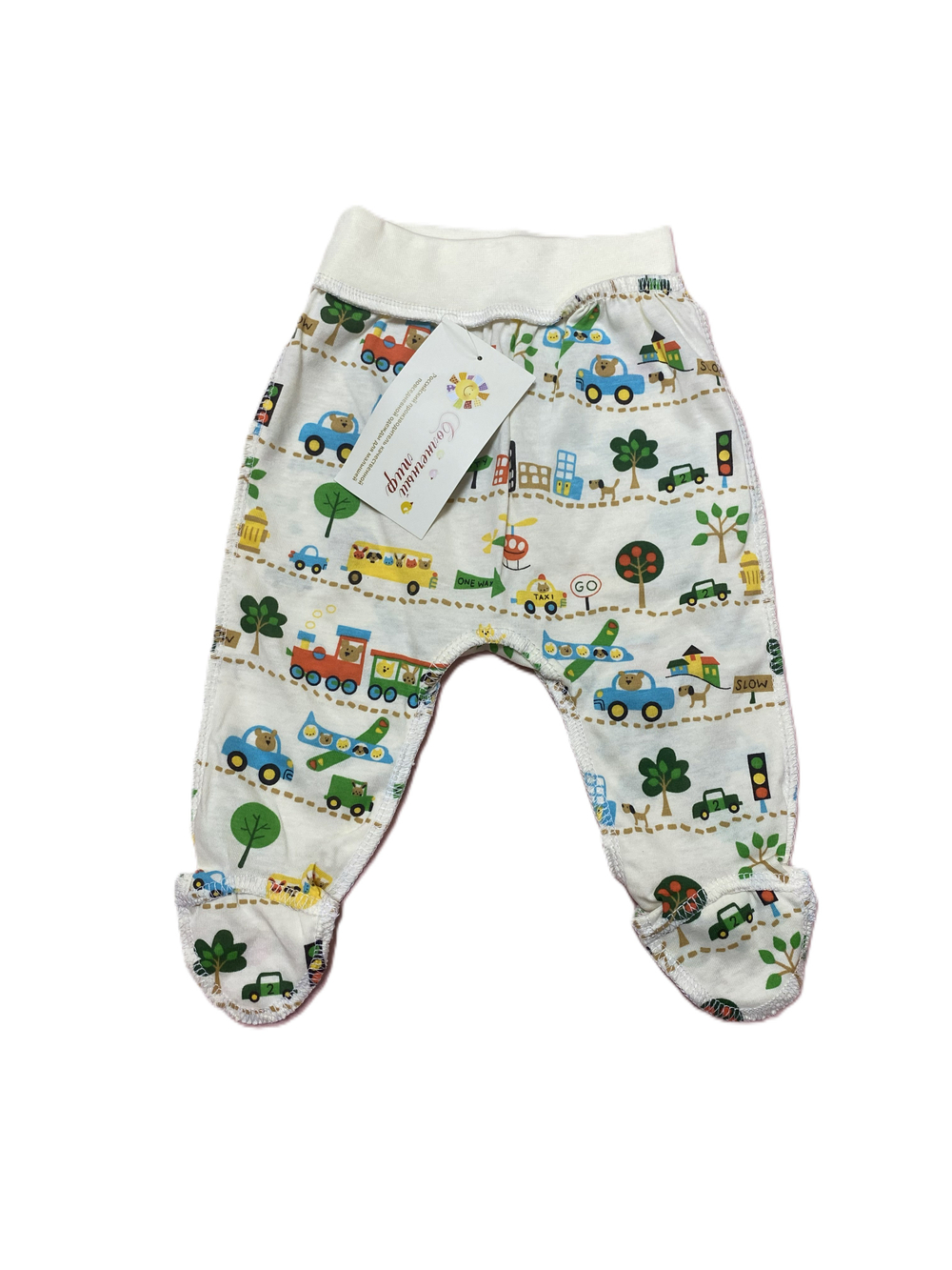 Ползунки пояс рибана из кулирки (100% хлопок) швы наружу на рост 62см